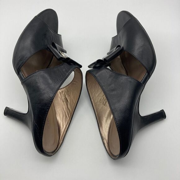 Stasy Adams Bambi Black Leather Heeled Sandals Size 10M - Picture 9 of 12